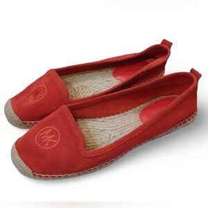 Michael Kors Espadrilles Orange Suede Logo Size 7.5